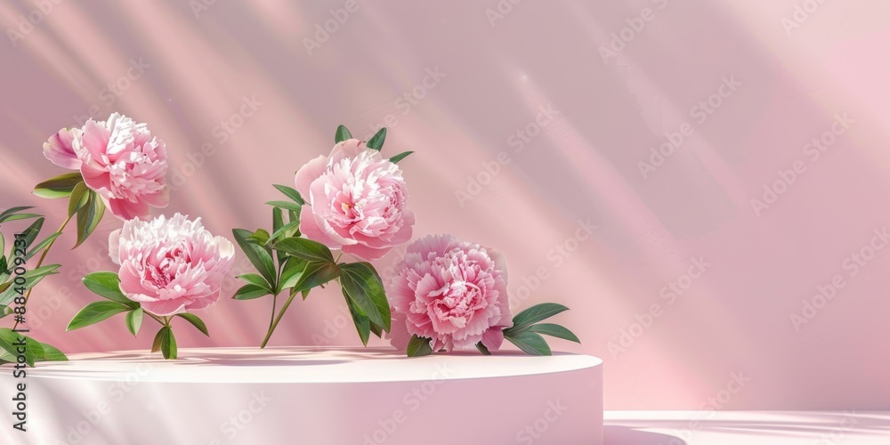 Pink Peonies on Pink Background. Pink Peonies on Pink Background.