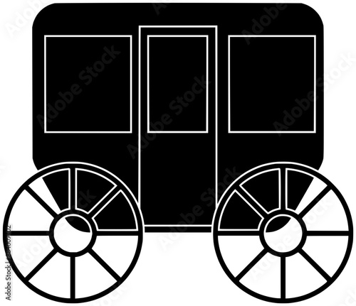 conestoga illustration wagon silhouette pioneer logo transportation icon old outline carriage transport vehicle wheel wooden rural countryside wood history shape queen antique car for vector graphic