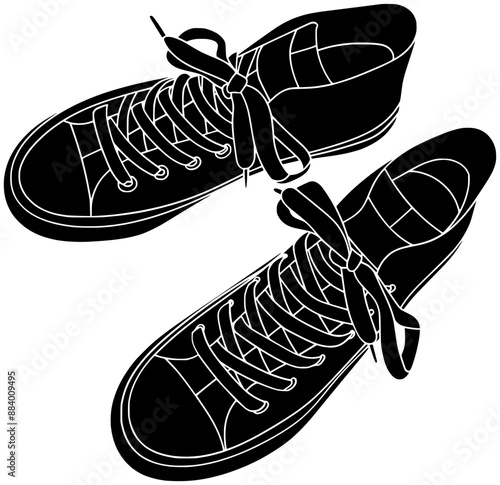 shoelace illustration red silhouette lace logo shoe icon fashion outline style footwear sport clothing foot wear knot sneaker string shape tie equipment rope for vector graphic background