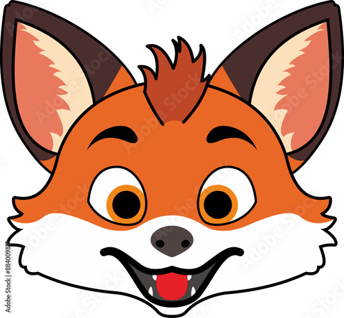 fox cute face illustration drawing vector funny wolf