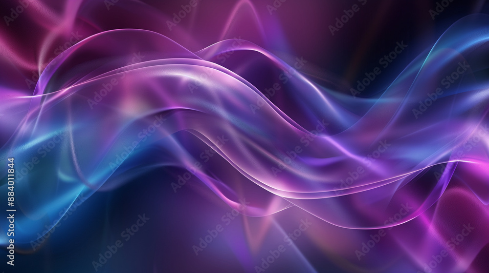 Fototapeta premium abstract background with a purple and blue gradient, soft blurred light waves, smooth lines and curves, futuristic style, high resolution, high quality, sharp focus, blur effect, depth of field