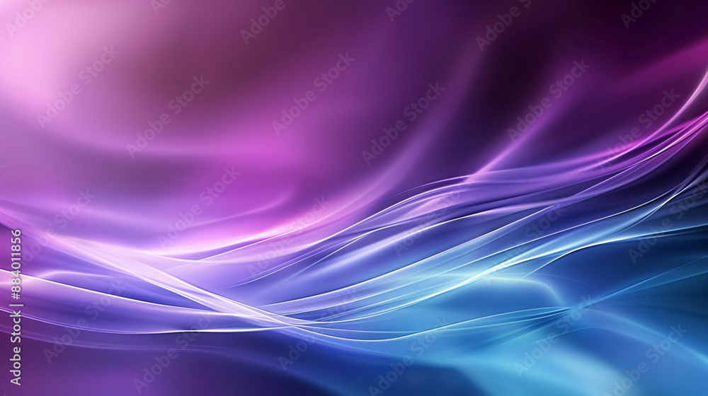 Fototapeta premium abstract background with a purple and blue gradient, soft blurred light waves, smooth lines and curves, futuristic style, high resolution, high quality, sharp focus, blur effect, depth of field