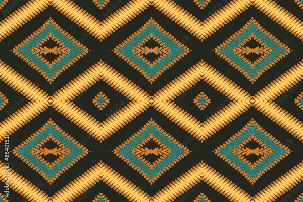 Ikat ethnic seamless pattern design. Aztec fabric carpet mandala ornaments textile decorations wallpaper. Tribal boho native Ikat ethnic seamless pattern design. Aztec fabric carpet mandala ornaments textile decorations wallpaper. Tribal boho native