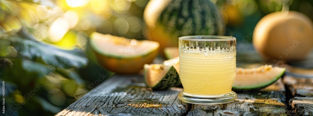 Refreshing Melon Juice on a Sunny Day. Refreshing Melon Juice on a Sunny Day.