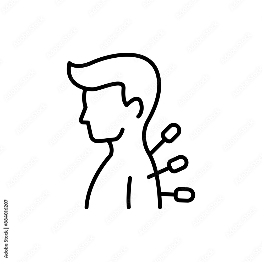 Acupuncture outline icons, minimalist vector illustration ,simple transparent graphic element .Isolated on white background Acupuncture outline icons, minimalist vector illustration ,simple transparent graphic element .Isolated on white background