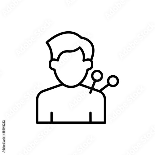 Acupuncture outline icons, minimalist vector illustration ,simple transparent graphic element .Isolated on white background