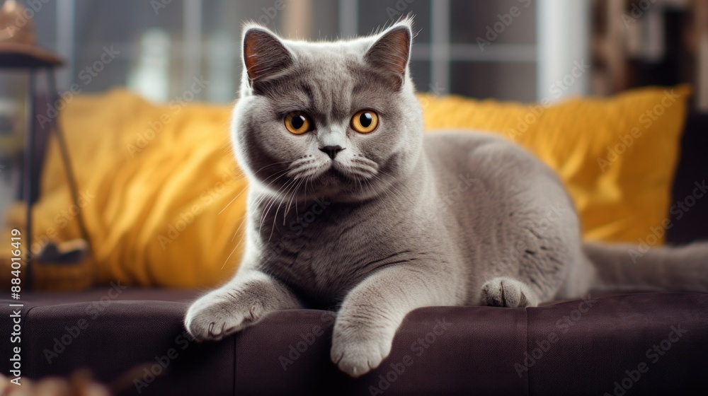 a British shorthair cat indoor a British shorthair cat indoor