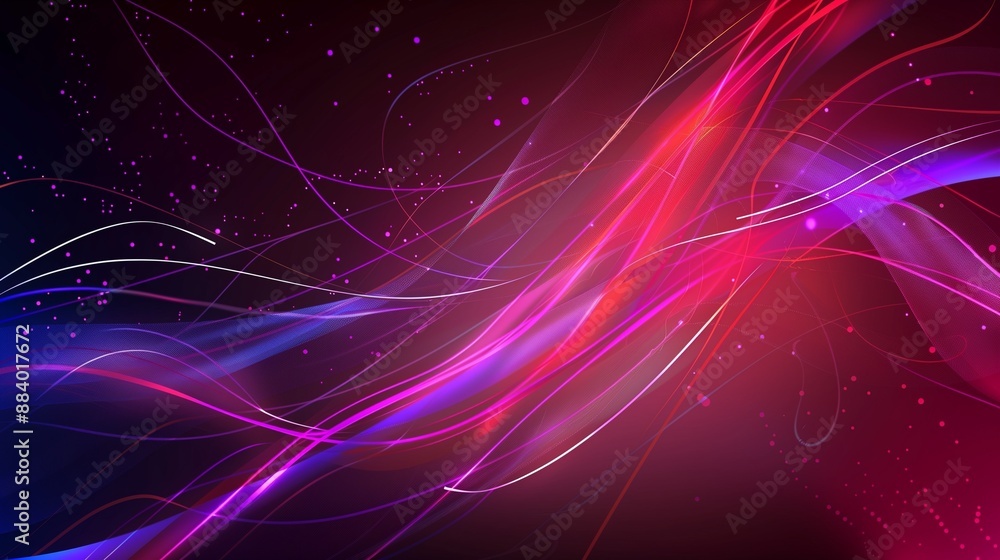 Fototapeta premium Abstract Colorful Waves on Dark Background - Digital Artwork for Modern Design and Decor