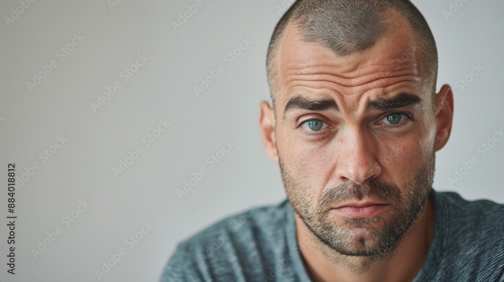 Portrait of a man with a neutral expression on his face Portrait of a man with a neutral expression on his face