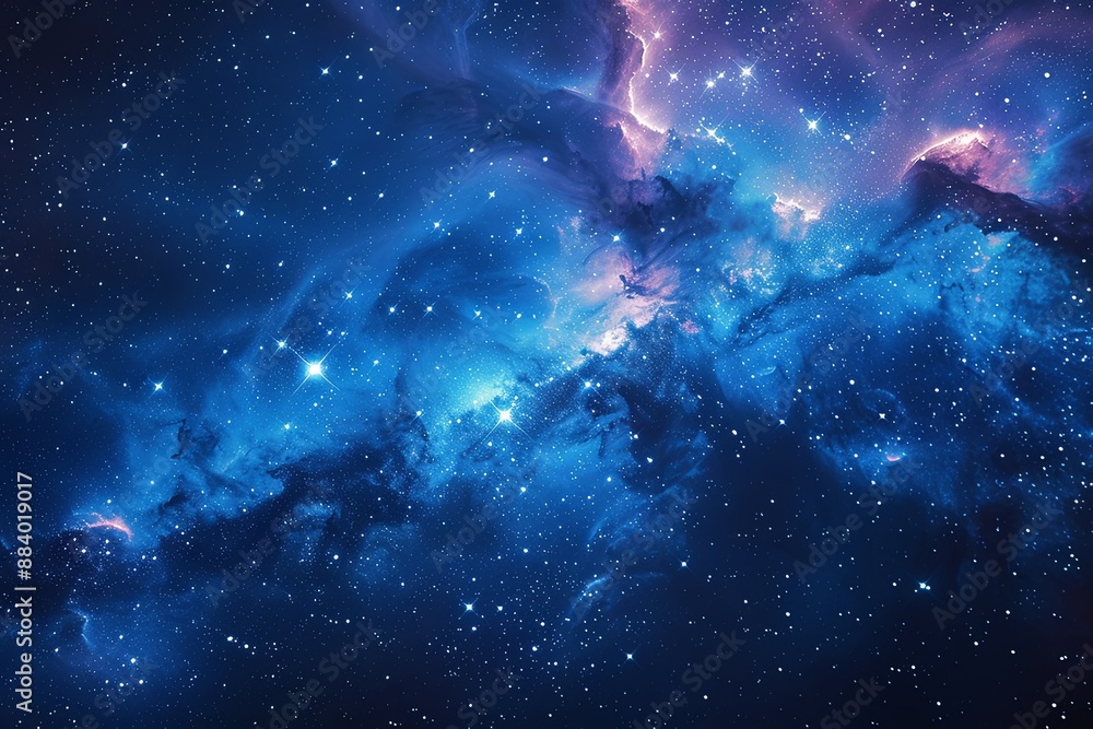 A blue galaxy on a background of beautiful stars A blue galaxy on a background of beautiful stars