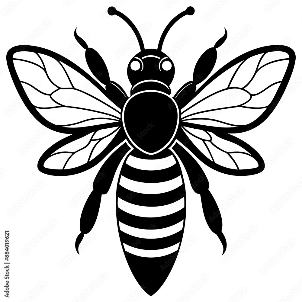 Honey Bee silhouettes and icons. Black flat color simple elegant white background Manatee animal vector and illustration. Honey Bee silhouettes and icons. Black flat color simple elegant white background Manatee animal vector and illustration.