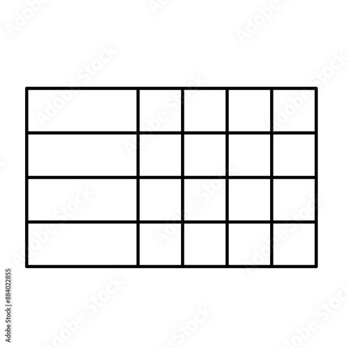 Simple stylized data table layout template