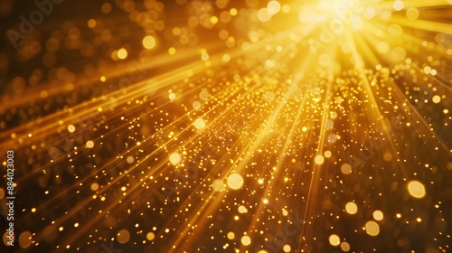 Radiant sunburst with golden rays, creating a dynamic and energetic background. 