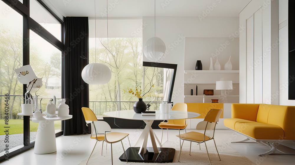 Bauhaus style home design, modern furniture aesthetics extremely simplified, clean and designer atmosphere Bauhaus style home design, modern furniture aesthetics extremely simplified, clean and designer atmosphere