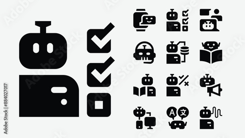 AI Chatbot Solid Icons