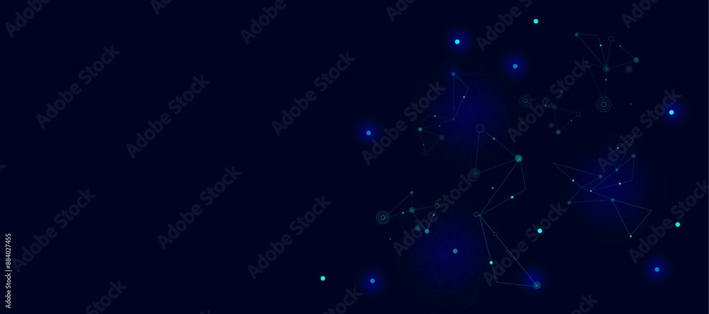Fototapeta premium Blockchain network abstract sense of science and technology graphic design and communication technology design concept.