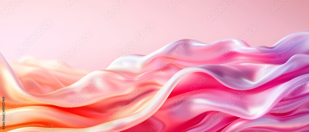 Abstract colorful wavy fabric texture with soft pink, white, and orange hues creating a smooth flowing pattern. Perfect for backgrounds. Abstract colorful wavy fabric texture with soft pink, white, and orange hues creating a smooth flowing pattern. Perfect for backgrounds.