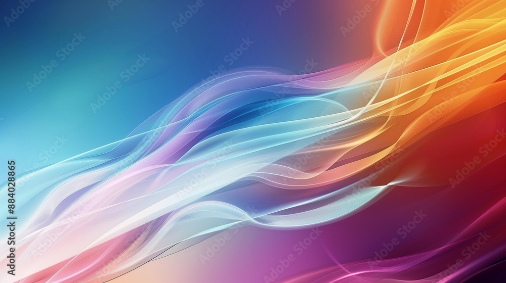 Obraz premium Colorful Abstract Wave Background Illustration with Gradient Flowing Lines