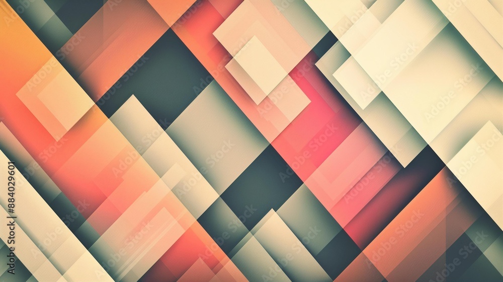 Abstract Geometric Art Illustration with Overlapping Squares in Warm Tones Abstract Geometric Art Illustration with Overlapping Squares in Warm Tones