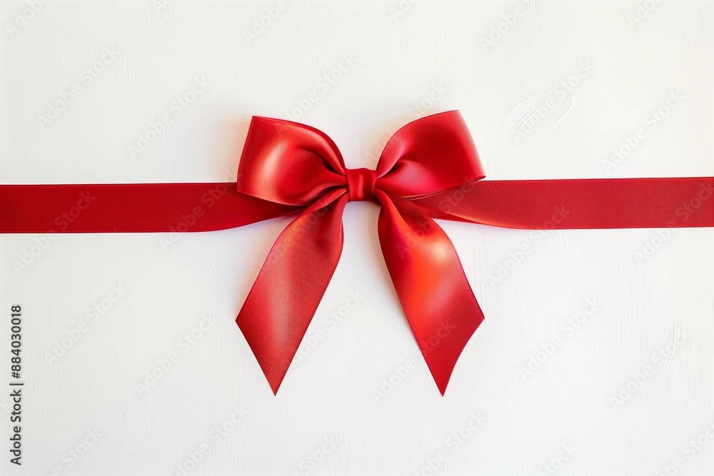 A red ribbon for Valentines Day isolated on white backgrond A red ribbon for Valentines Day isolated on white backgrond