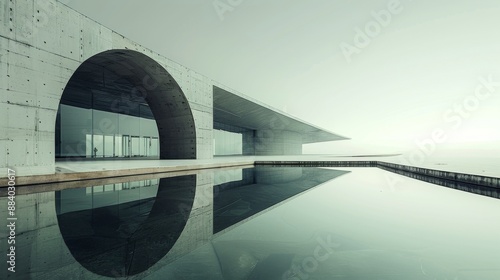 Advanced modernist architectural style, villa venues full of design style, architectural photography of light and shadow