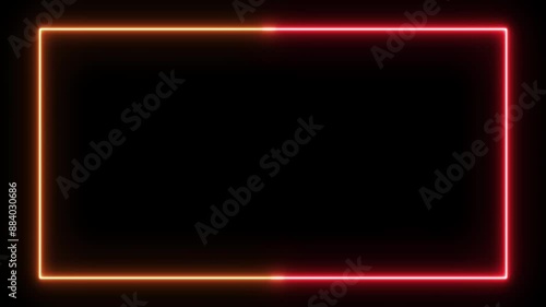 neon signboard animation on black background. Blank signpost motion motion graphics.