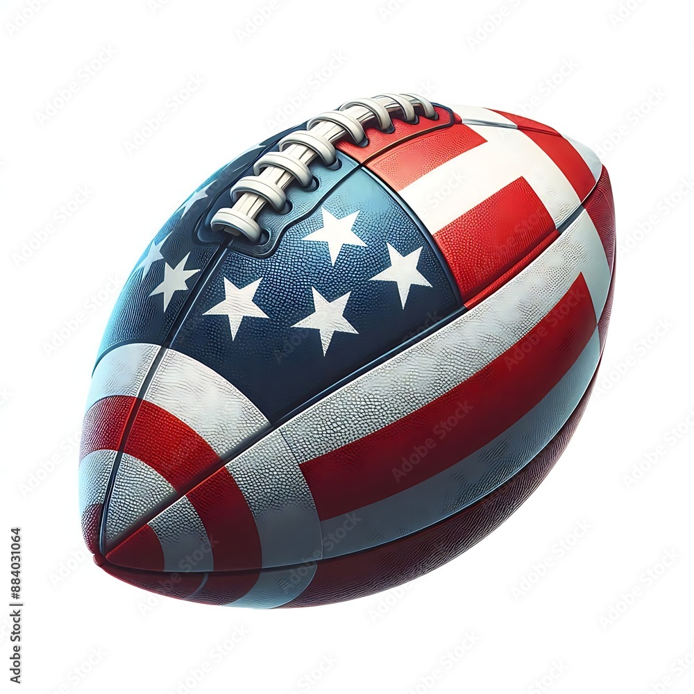 A football with the American flag on it A football with the American flag on it