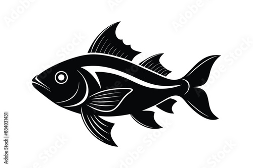 Deep Sea Fish Silhouette vector art illustration