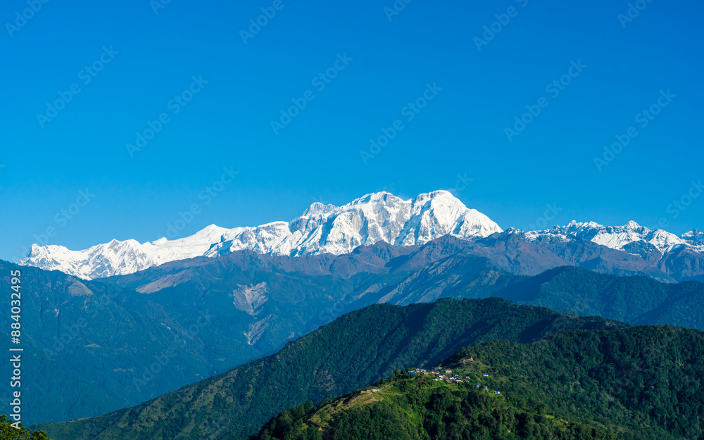 Landscape view of Mountain Lamjung in Nepal. Landscape view of Mountain Lamjung in Nepal.