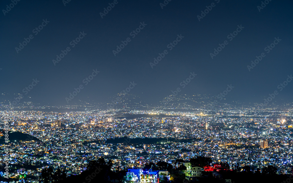 landscape view of night kathmandu city, Nepal. landscape view of night kathmandu city, Nepal.