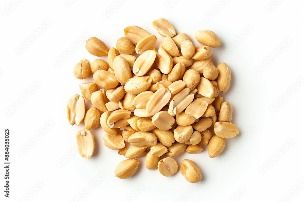 Roasted and salted peanuts pile isolated on white Roasted and salted peanuts pile isolated on white