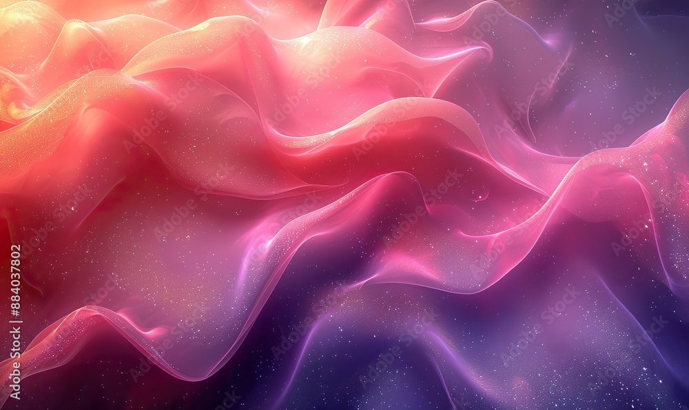 An abstract gradient background design featuring a swirling wave of pink and purple liquid lines. An abstract gradient background design featuring a swirling wave of pink and purple liquid lines.