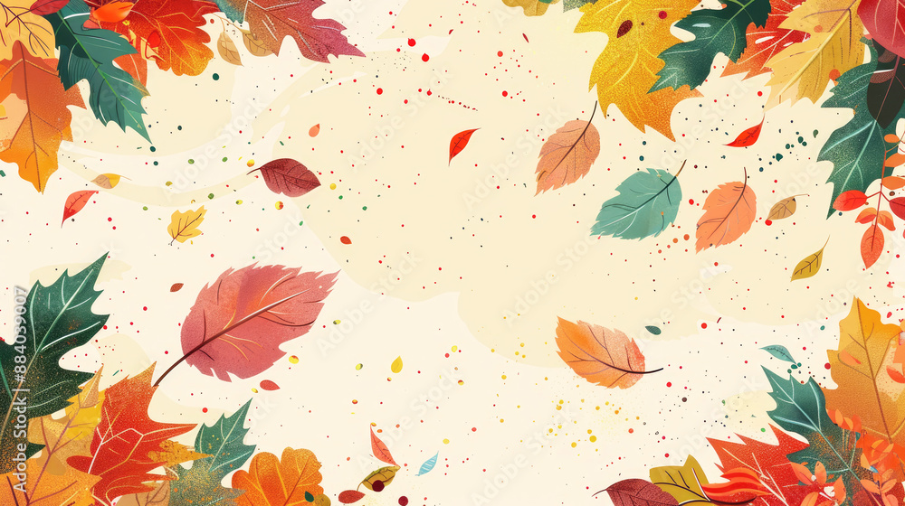 Autumn background, frame of yellowed leaves on a beige background, copy space. Back to school. Autumn background, frame of yellowed leaves on a beige background, copy space. Back to school.