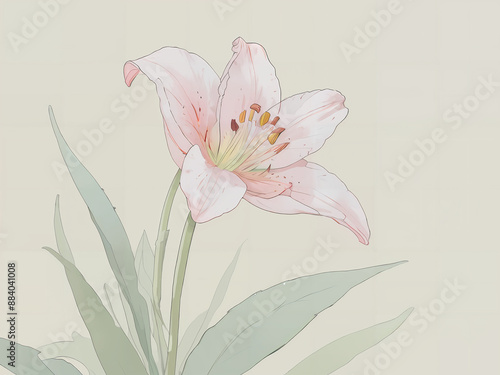 Elegant White Lily Bloom Pastel Lily Flower in Full Bloom Gorgeous White Lily