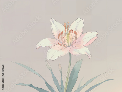 Elegant White Lily Bloom Pastel Lily Flower in Full Bloom Gorgeous White Lily