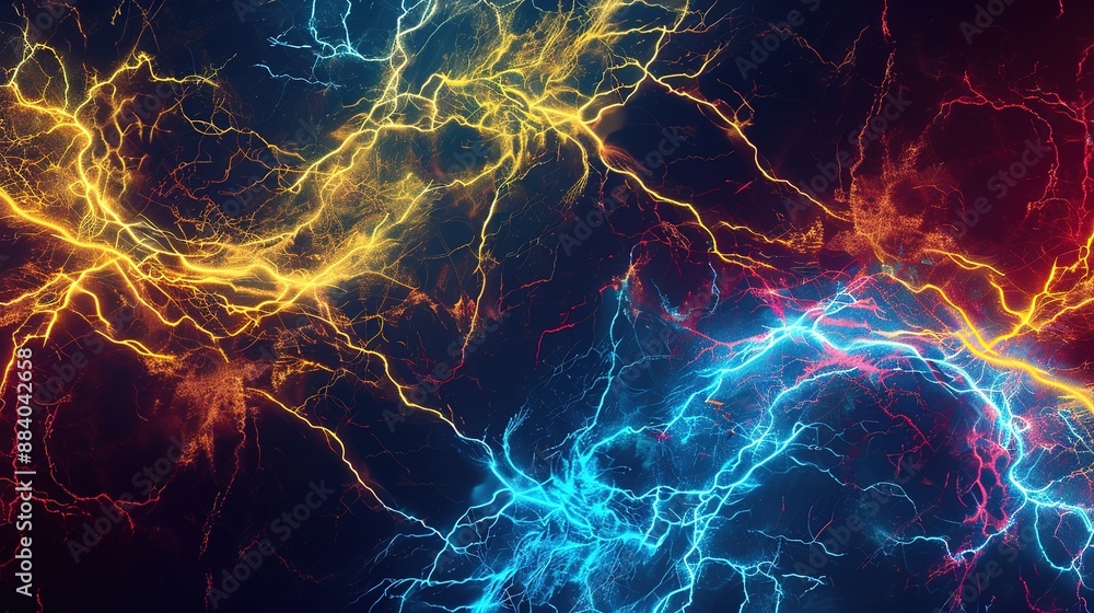 Unified Blue, Yellow, and Red Lightning Bolts Unified Blue, Yellow, and Red Lightning Bolts