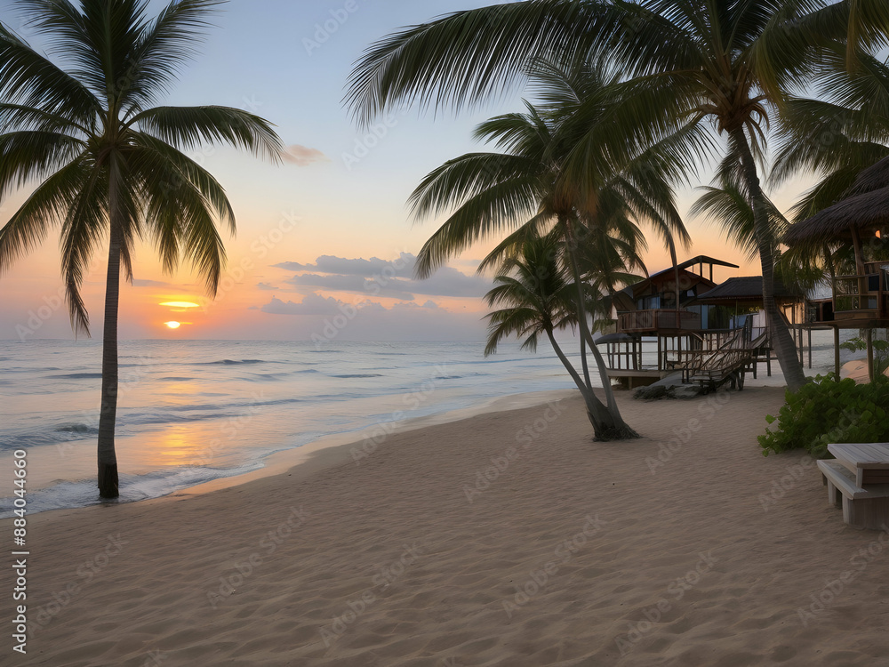 sunset on the beach,Ai generated sunset on the beach,Ai generated