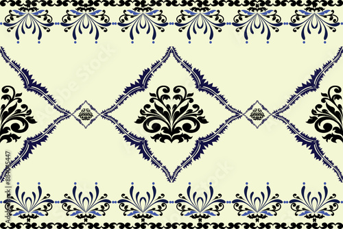 Damask seamless pattern background. Design for carpet, cover.wallpaper, wrapping, fabric, clothing. 12072024