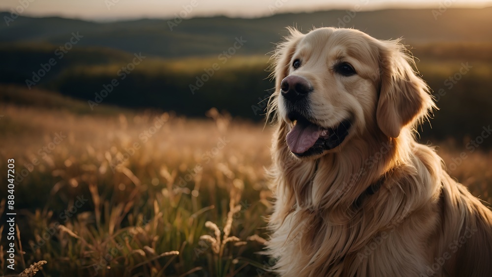 Alone wet dirty Golden Retriever after disaster on the background of house rubble. Neural network generated image. Not based on any actual scene Alone wet dirty Golden Retriever after disaster on the background of house rubble. Neural network generated image. Not based on any actual scene