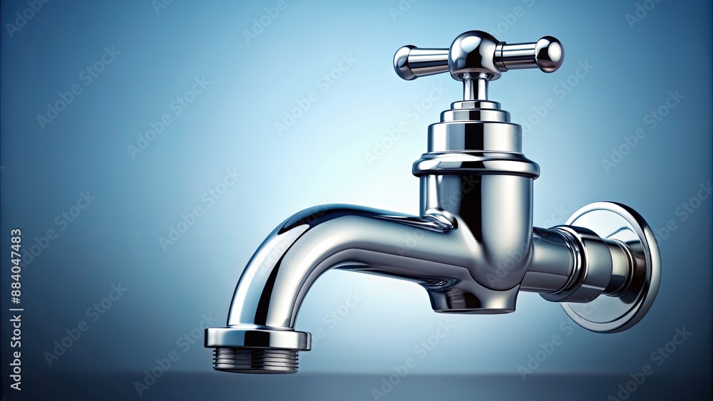 Steel chrome faucet with smooth water flow, steel, chrome, faucet, water, flow, silver, shiny, bathroom, kitchen, modern Steel chrome faucet with smooth water flow, steel, chrome, faucet, water, flow, silver, shiny, bathroom, kitchen, modern