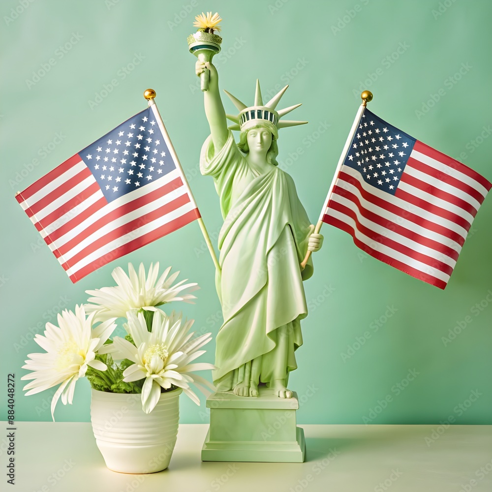 Naklejka premium american flags america celebrations
