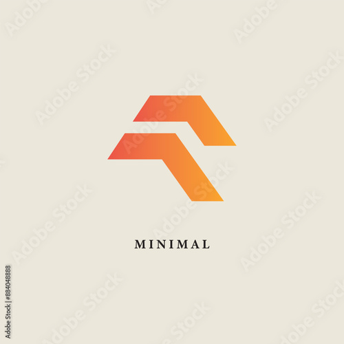 Letter F logo set with geometric design