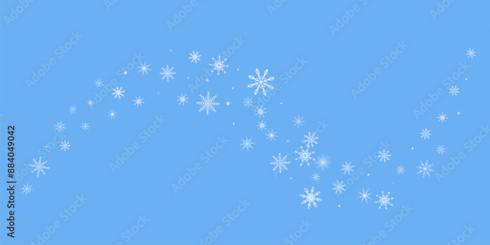 Snowflakes. Snow, snowfall. Falling scattered white snowflakes on a blue background. Snowflakes. Snow, snowfall. Falling scattered white snowflakes on a blue background.
