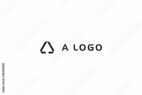 Template logo design solution with enscrypted letter A