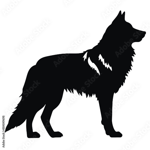 black wolf logo vector illustration, Design element for logo, poster, card, banner, emblem, t shirt. Vector illustration