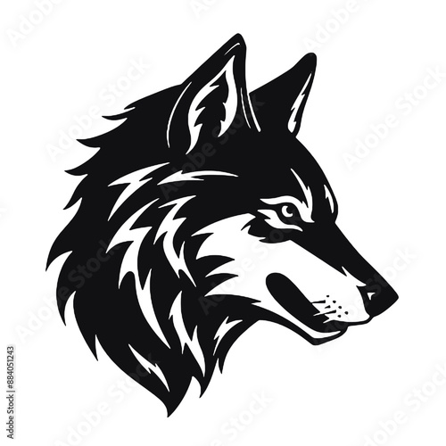 wolf silhouette - black vector design 