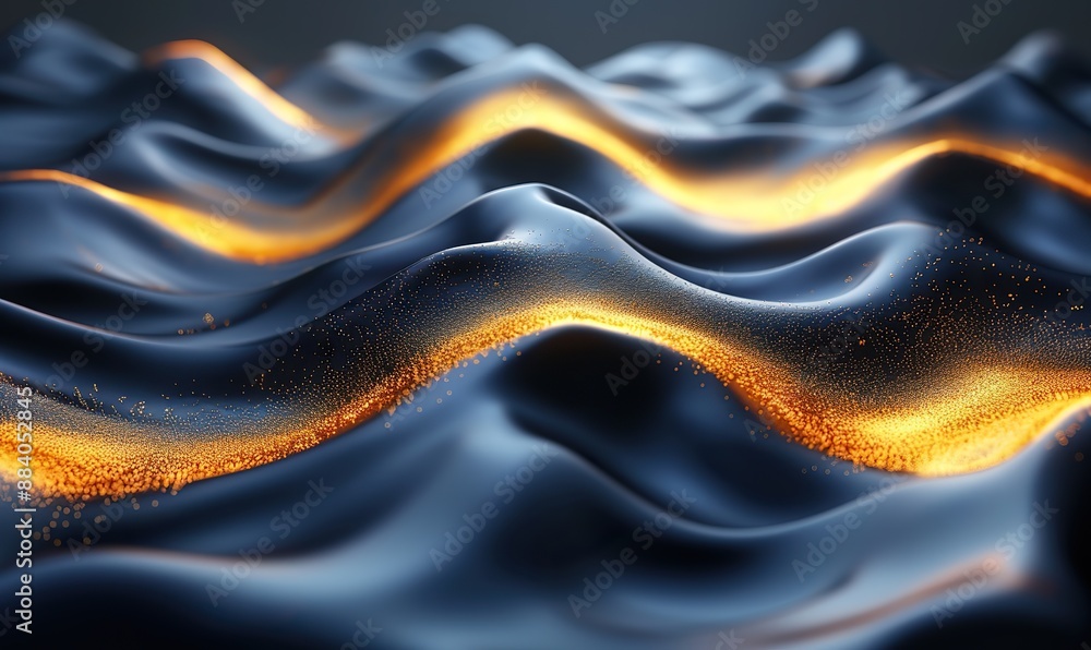 Waves of abstract luxury in rich gold and deep blue dance elegantly. Waves of abstract luxury in rich gold and deep blue dance elegantly.