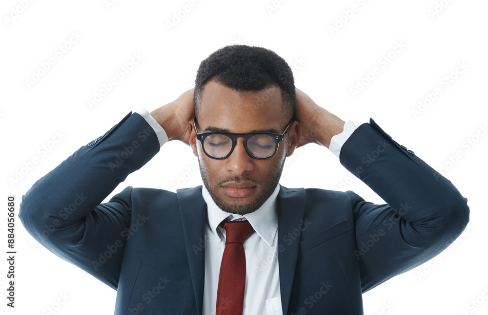 Business man, stress and fear in studio for risk, debt and investment fail or mistake on white background. Trader, anxiety and sad for bankruptcy, news and financial crisis as phishing scam disaster Business man, stress and fear in studio for risk, debt and investment fail or mistake on white background. Trader, anxiety and sad for bankruptcy, news and financial crisis as phishing scam disaster
