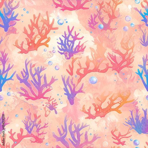アニメ風の繊細な枝状珊瑚テクスチャ
