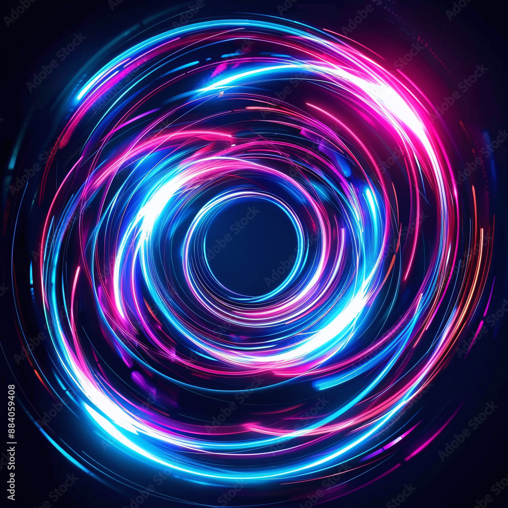 Dynamic swirl of vibrant neon lights in blue and pink hues against a dark background, creating a futuristic abstract design.
Dynamic swirl of vibrant neon lights in blue and pink hues against a dark background, creating a futuristic abstract design.
